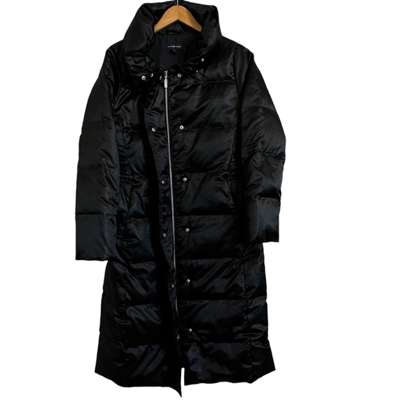 Lands' End Women's Size S Black Goose Down Jacket Coat Puffer Long Winter. - Picture 7 of 9
